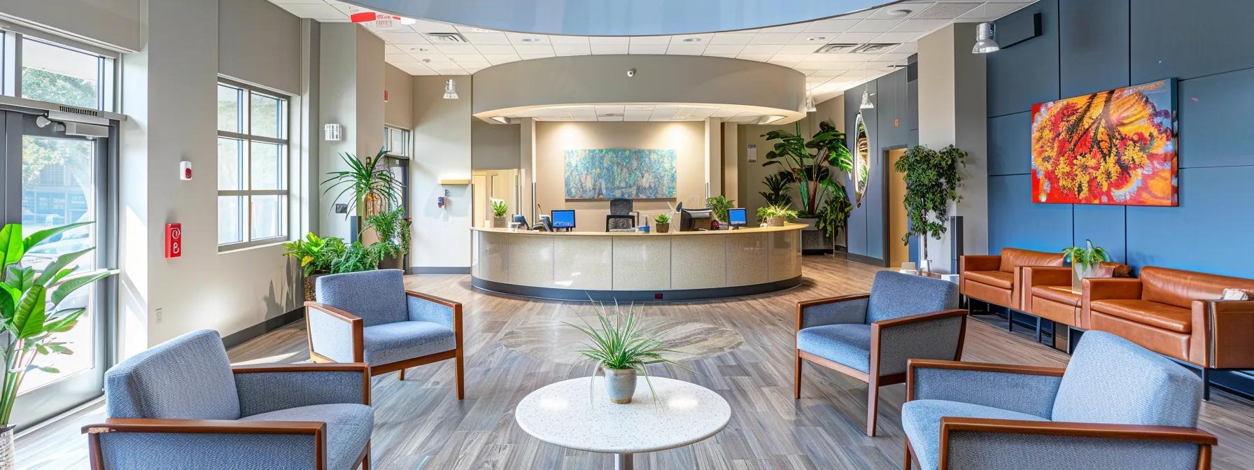 a bright and inviting drug rehab center in massachusetts, featuring a warm, contemporary reception area with calming colors and thoughtful decor, setting a supportive atmosphere for those preparing for treatment. a bright and inviting drug rehab center in massachusetts, featuring a warm, contemporary reception area with calming colors and thoughtful decor, setting a supportive atmosphere for those preparing for treatment.